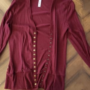Maroon button cardigan